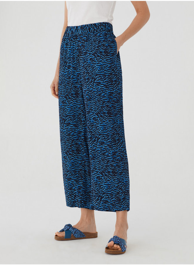 Nice Things Waves Print Poplin Pants