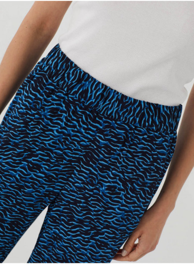 Nice Things Waves Print Poplin Pants