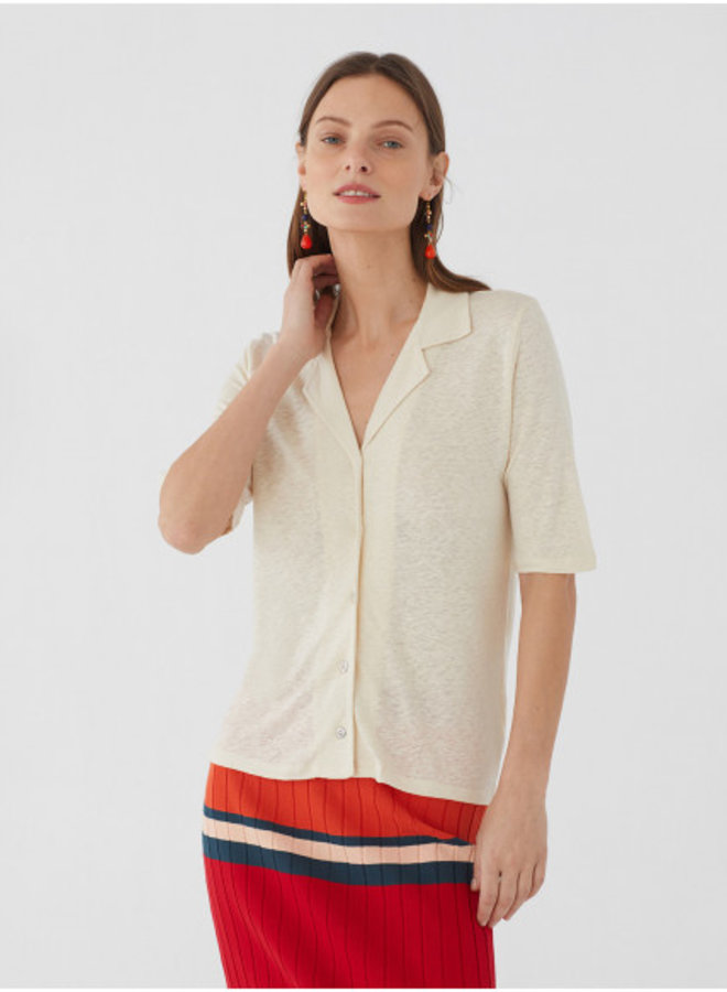 Nice Things Linen polo Neck Top