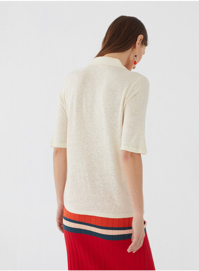 Nice Things Linen polo Neck Top