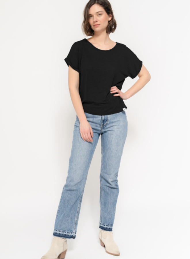 Kuyichi Bella Linen Tee - Noir