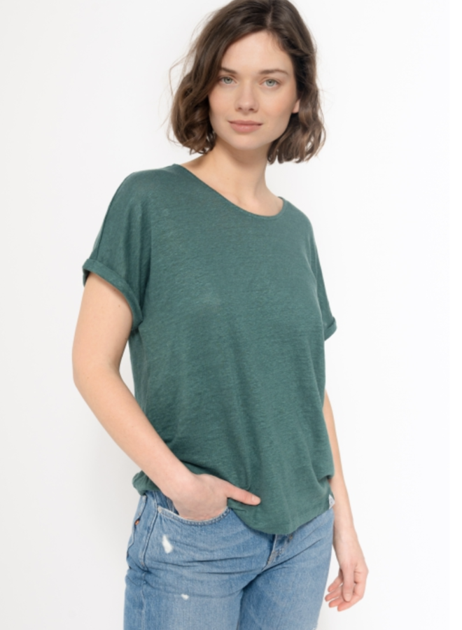 Kuyichi Bella Linen Tee Emerald