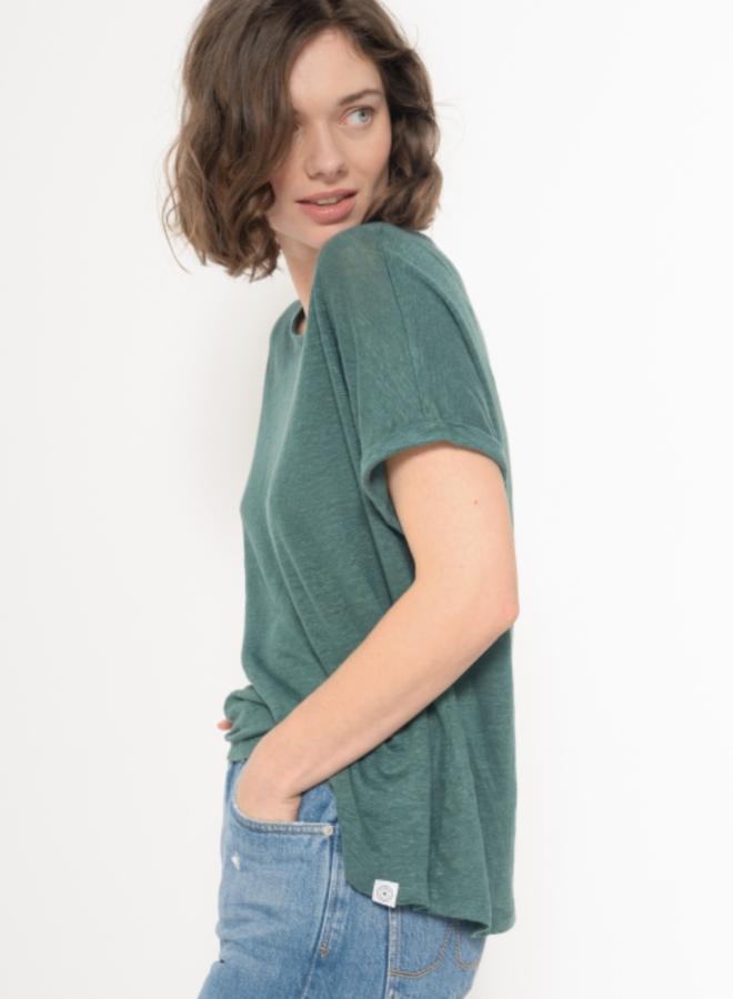 Kuyichi Bella Linen Tee Emerald