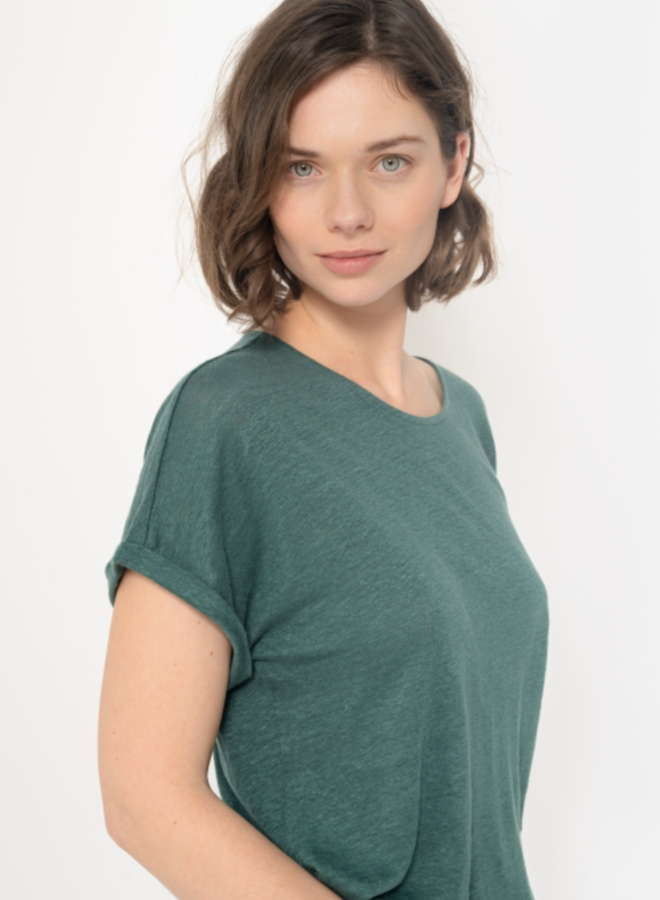 Kuyichi Bella Linen Tee Emerald