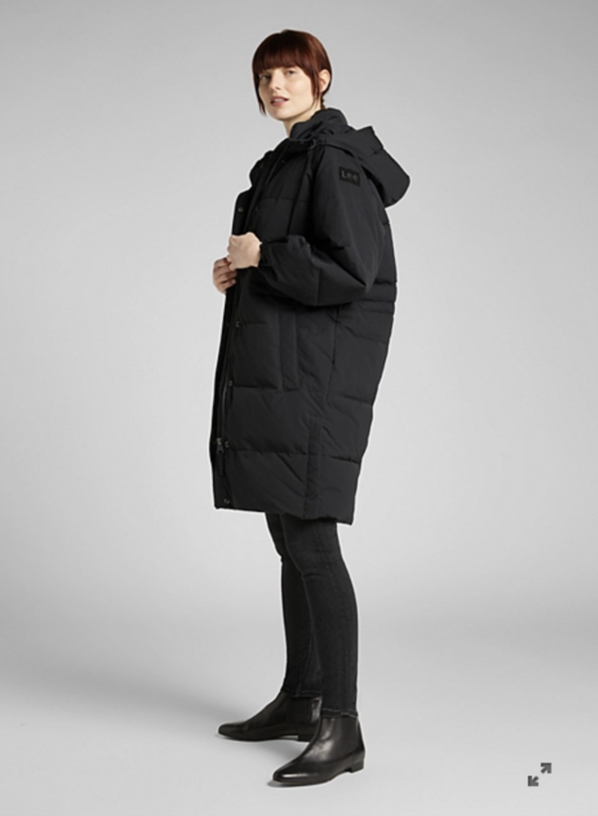 Lee Long Puffer Jacket - Black