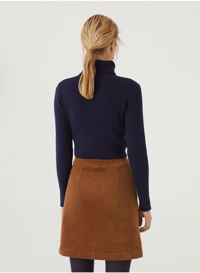 Nice Things Plain Cord Skirt - Camel