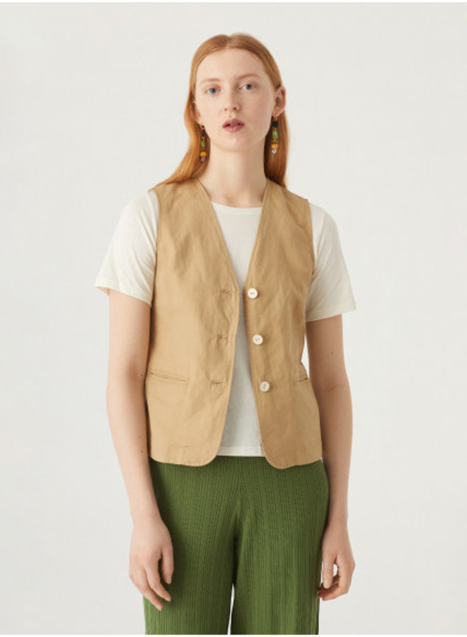 Nice Things - Linen Cotton Vest - Beige