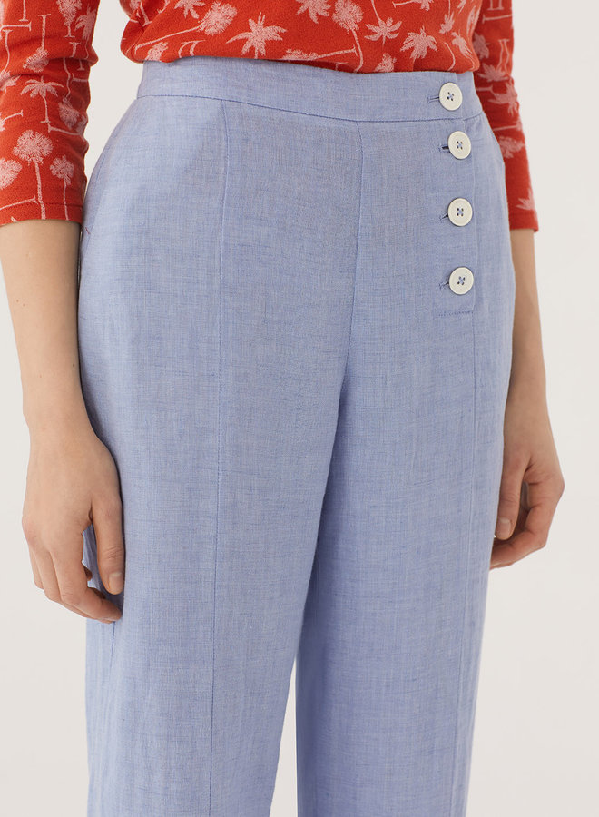 Nice Things Fil-a-fil Pants - Extralight Blue