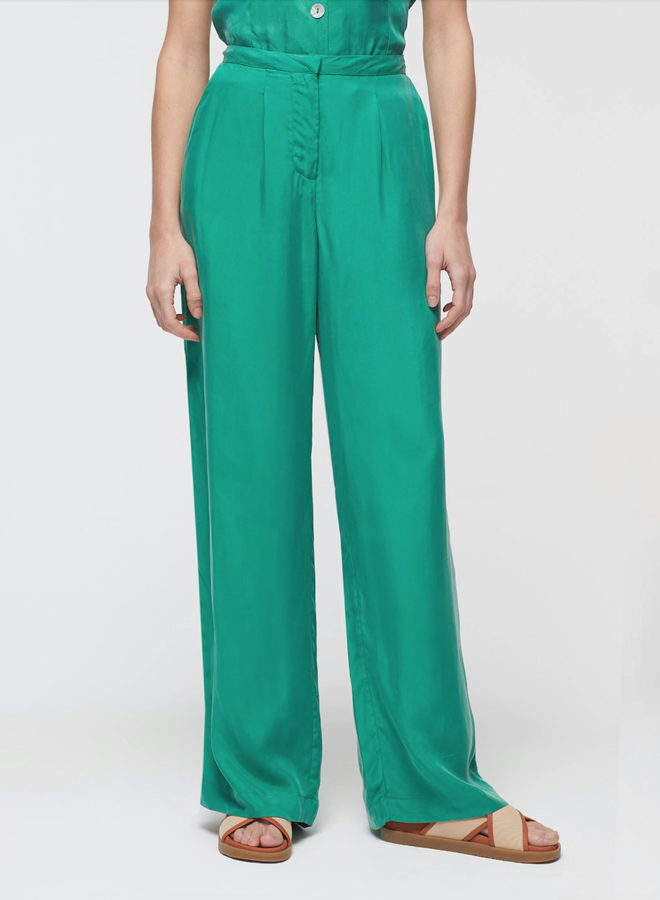 Nice Things Full-Length Pants Cupro - Shiny Green