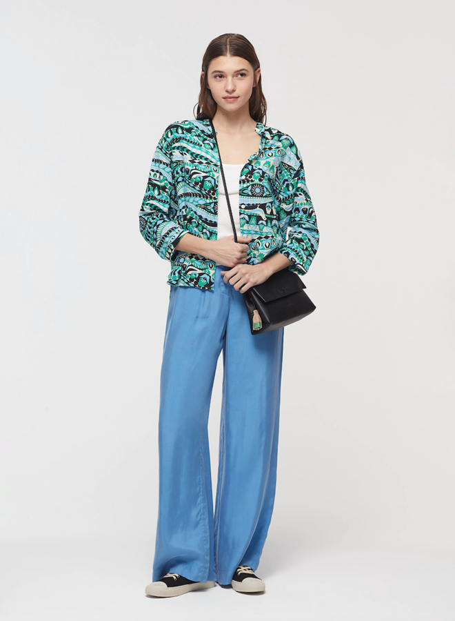 Nice Things Full-Length Pants Cupro - Medium Blue