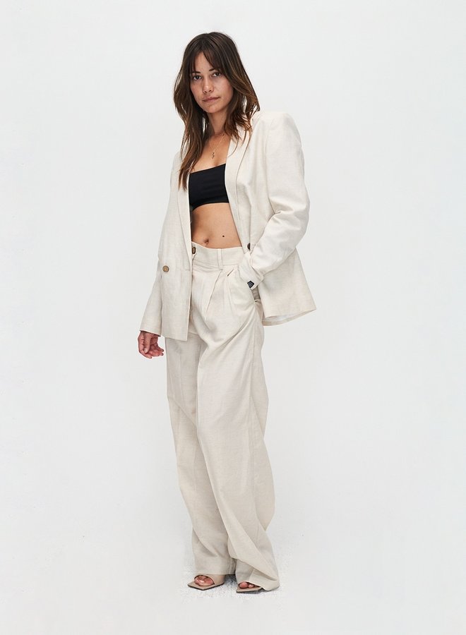 Kuyichi - Pantalon Patty Palazzo - Off White Melange