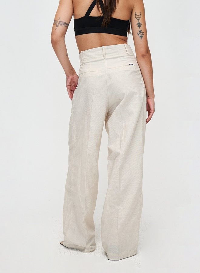 Kuyichi - Pantalon Patty Palazzo - Off White Melange