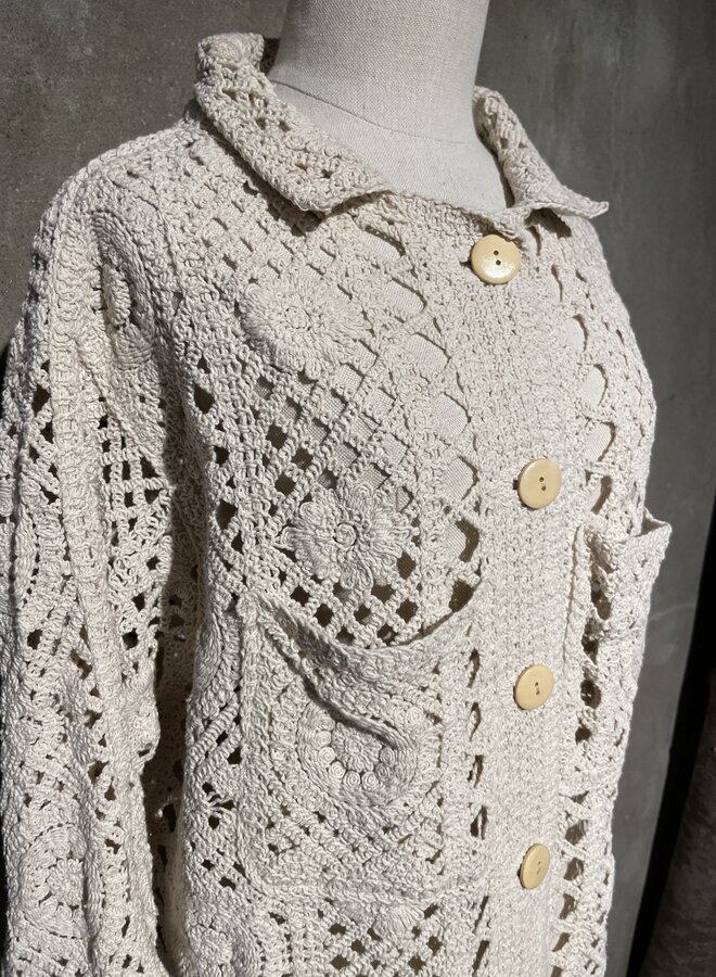 Crochet Veste Tessa - Ecru