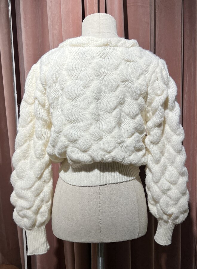 Cozy Puffy Knit - Ecru