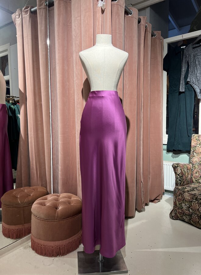 Maxi Satin Look Jupe - Violet