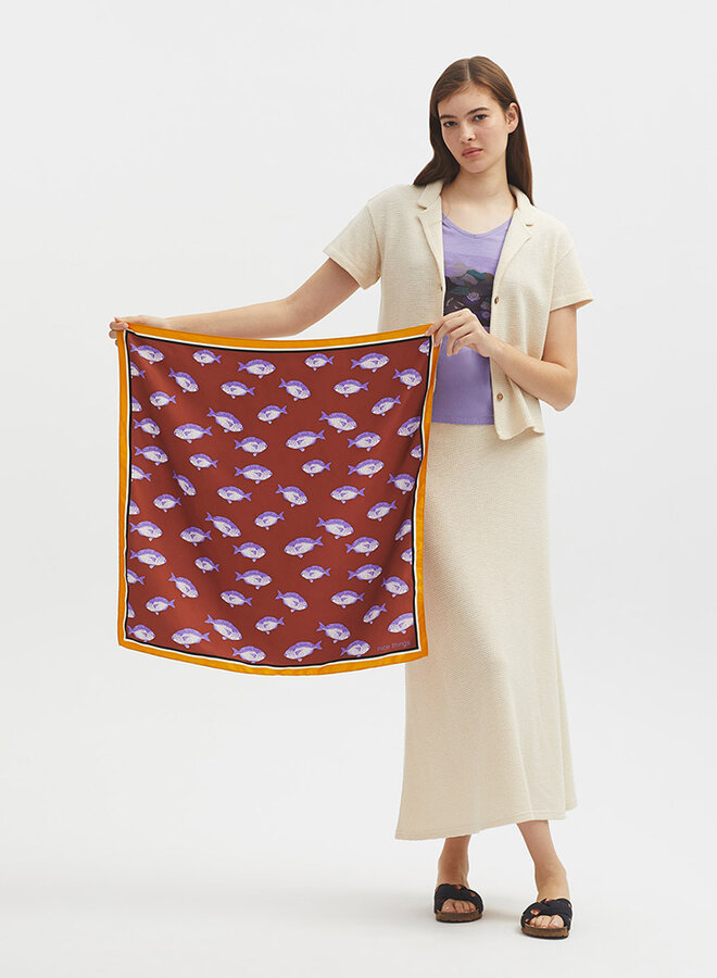 Nice Things - "Big Fish" Scarf - Terracotta