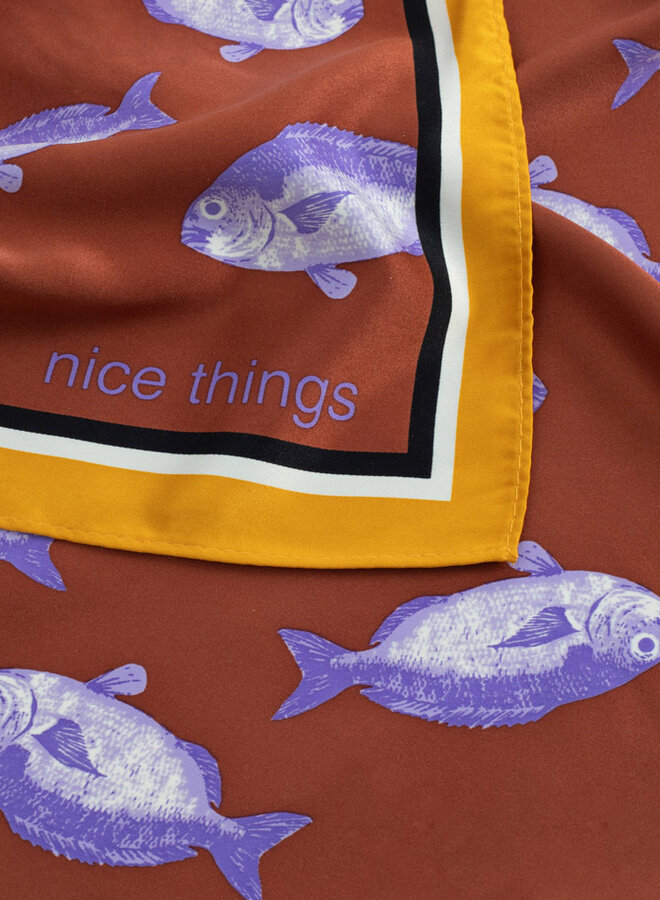 Nice Things - "Big Fish" Scarf - Terracotta