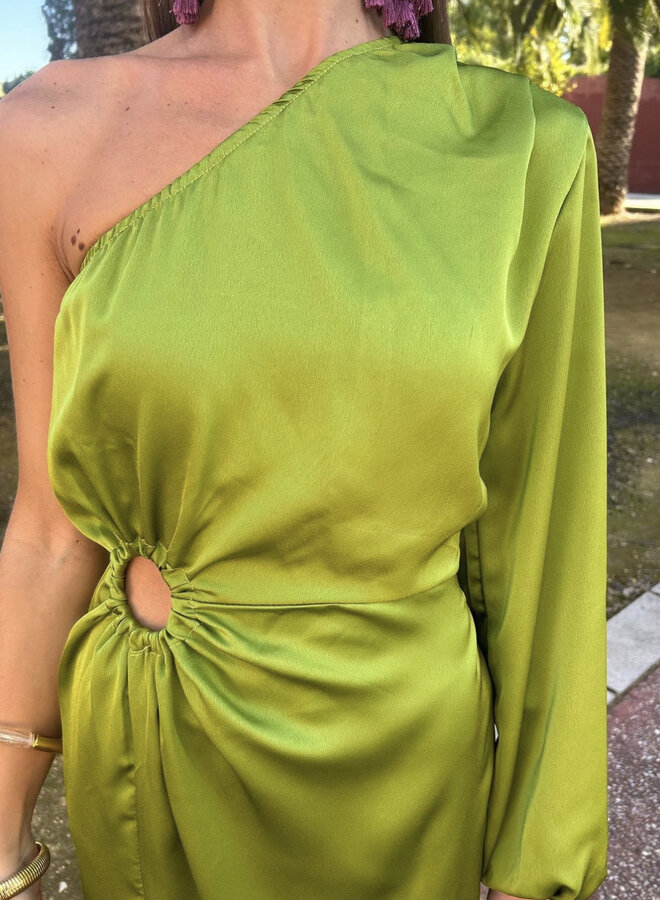 Robe Carrie One Sleeve - Vert