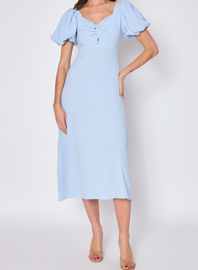 Robe Puffy Sleeves - Bleu