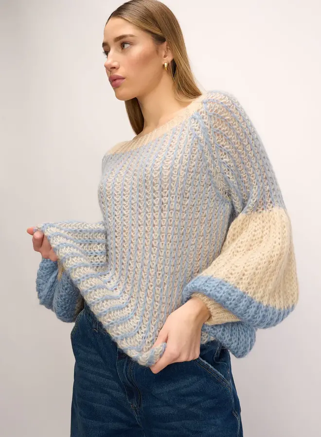 Noella - Liana Knit Sweater - Dusty Blue