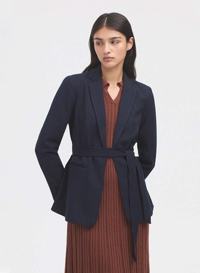 Nice Things - Pinstripe Blazer - Navy