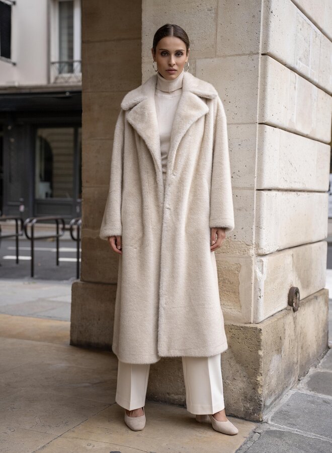 Faux Fur Coat - Beige