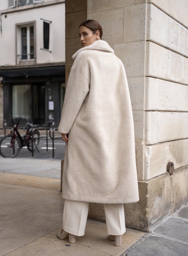 Faux Fur Coat - Beige