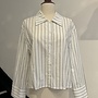 Pinstripe Blouse - Blanc