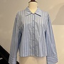 Pinstripe Blouse - Bleu