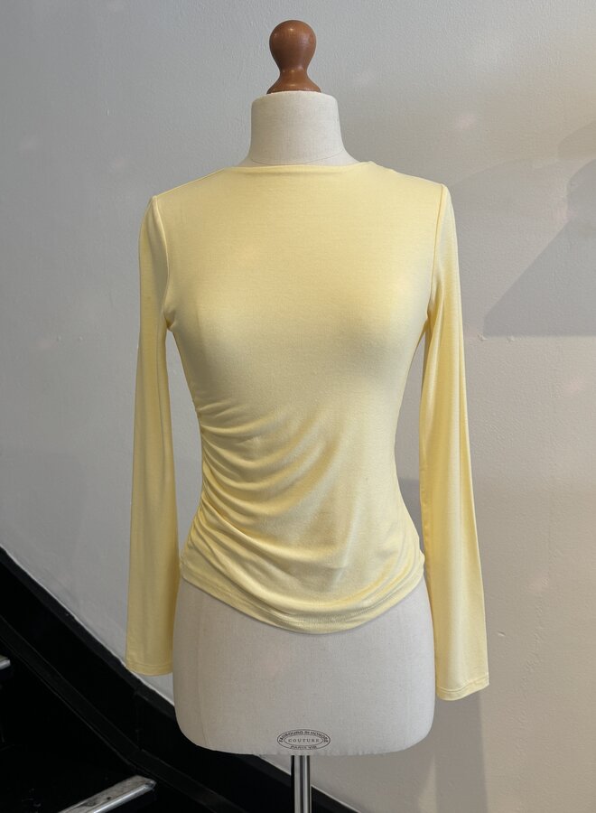 Long Sleeves Viscose Top - Jaune