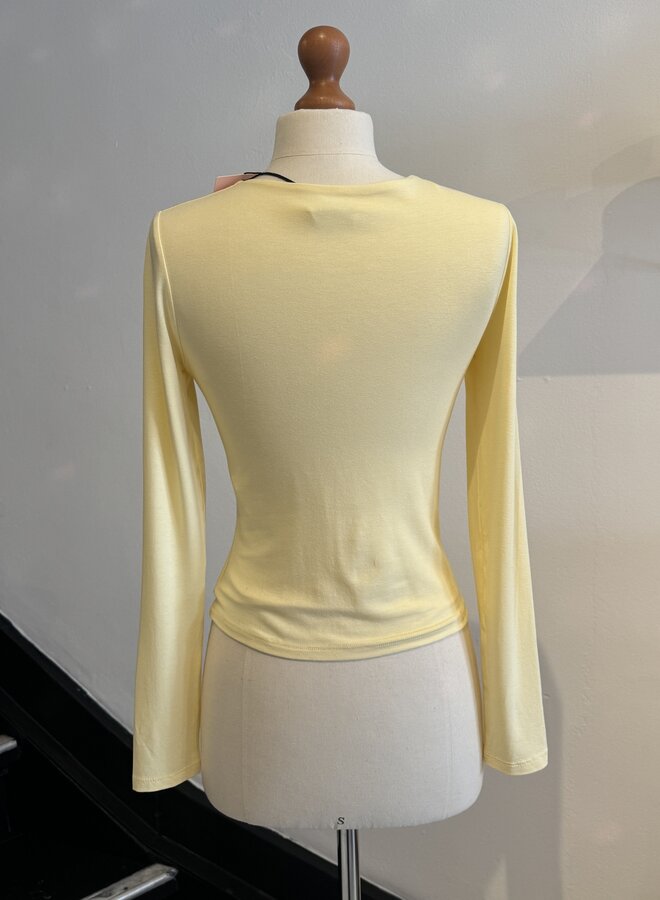 Long Sleeves Viscose Top - Jaune
