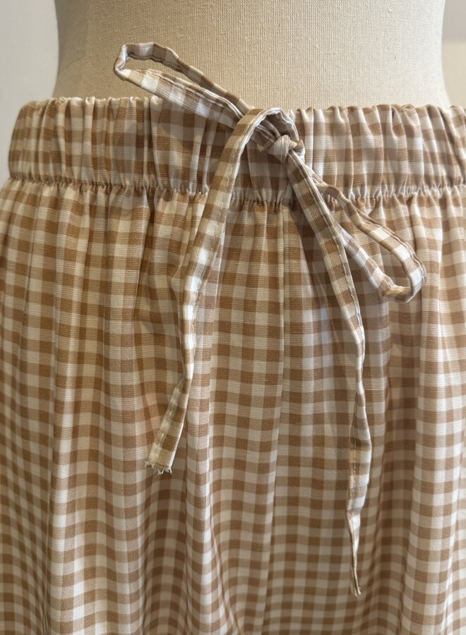 Pantalon Linen Check - Camel (One Size)