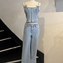 Jeans Wide Leg - Pinstripe