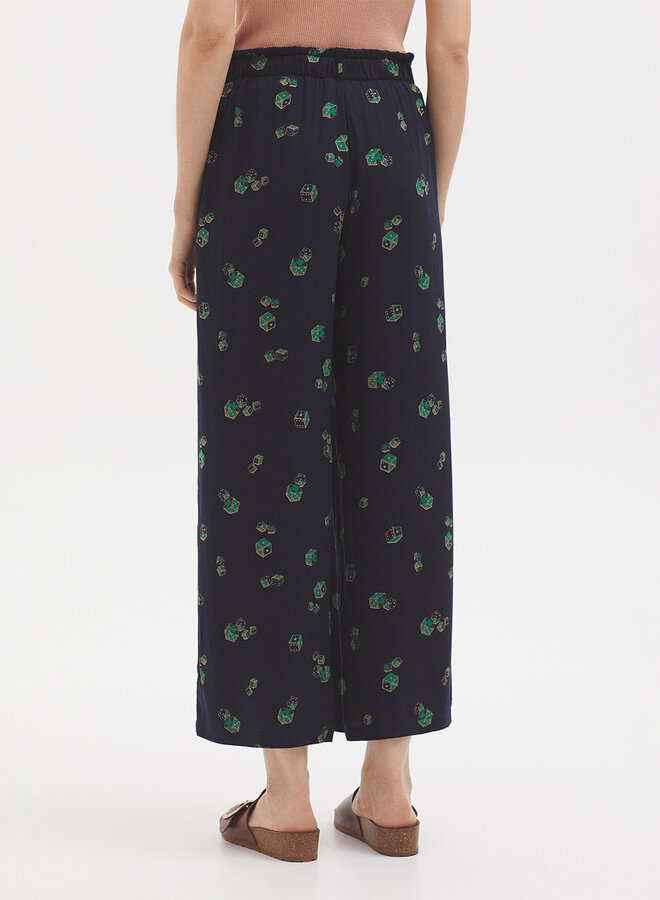 Nice Things - "Dice Game Print" Pants -  Navy