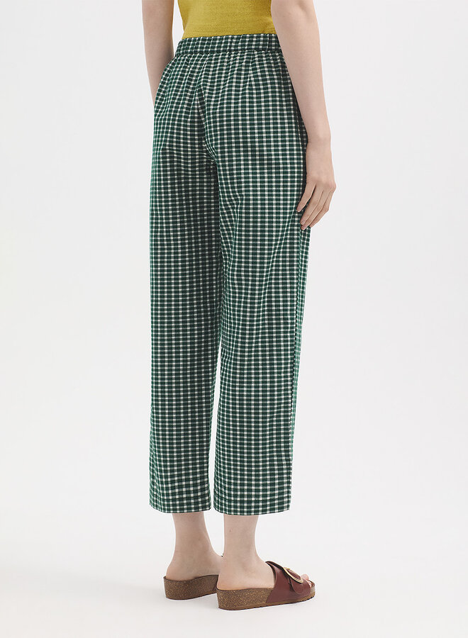 Nice Things - Seersucker Checks Pants - Green