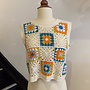 Gilet Crochet - Multi & Ecru (One Size)