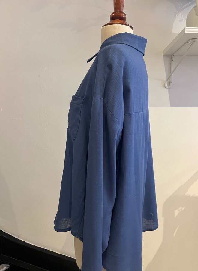 Chemise Basic Lin - Blue