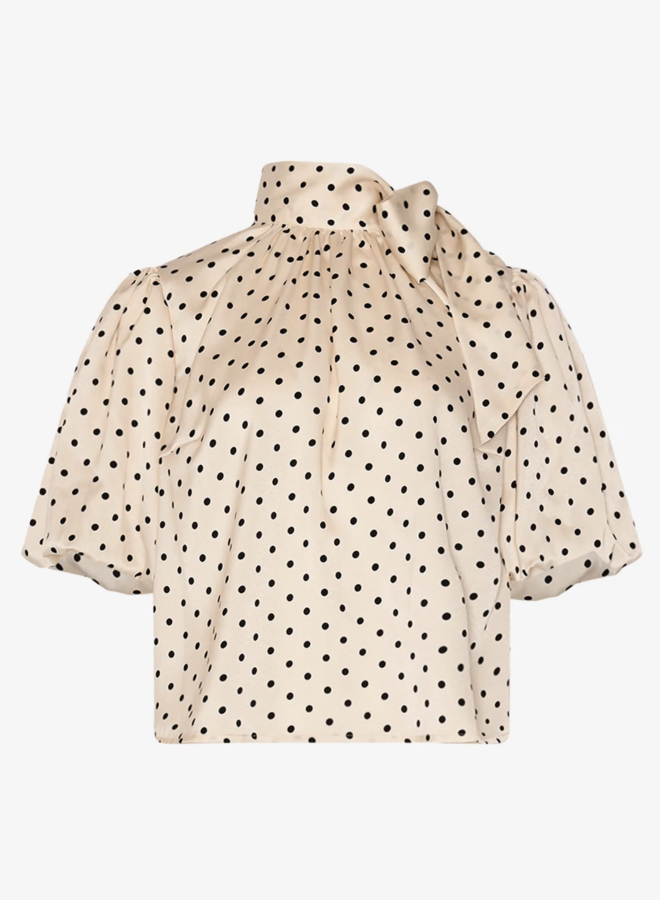 Noella - Kesha Blouse - Carmine White Print -