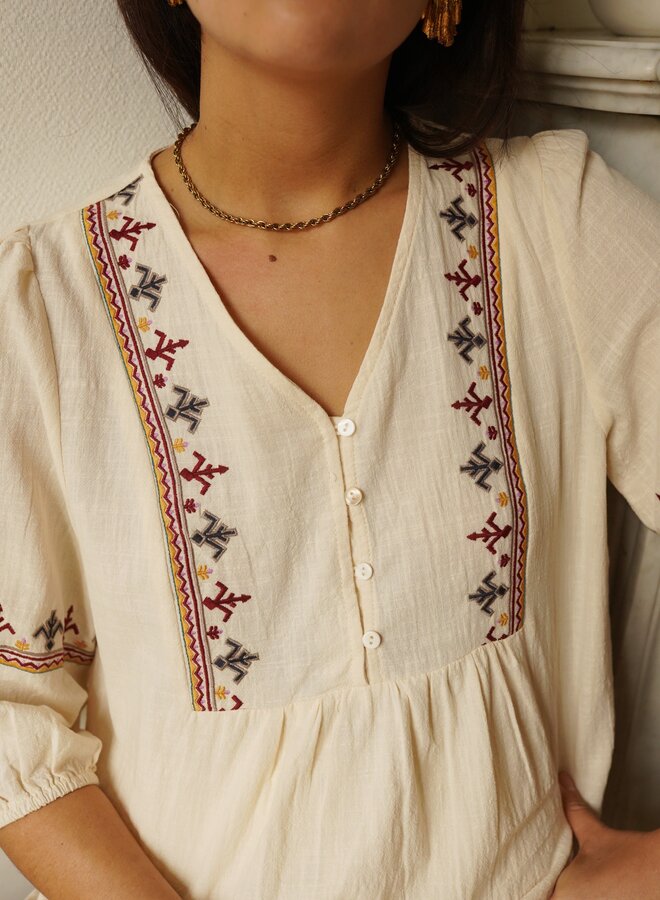 Chemise Embroidery Louise - Ecru