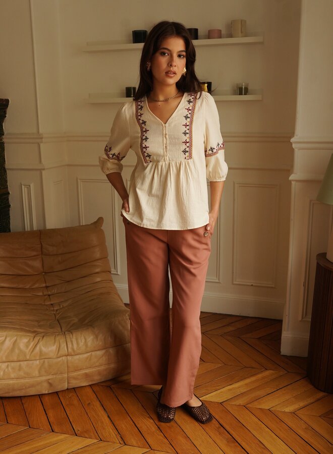Chemise Embroidery Louise - Ecru