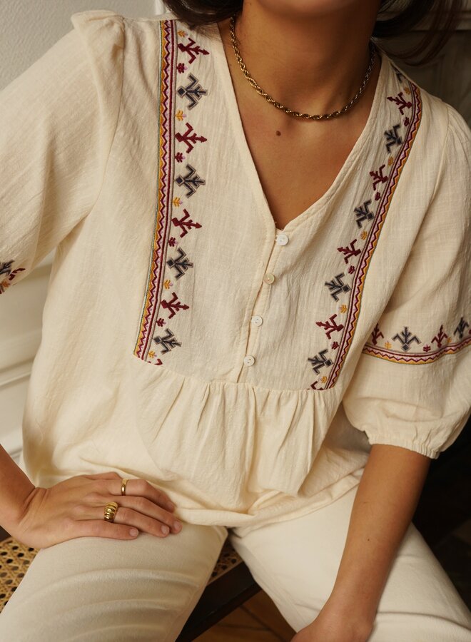 Chemise Embroidery Louise - Ecru