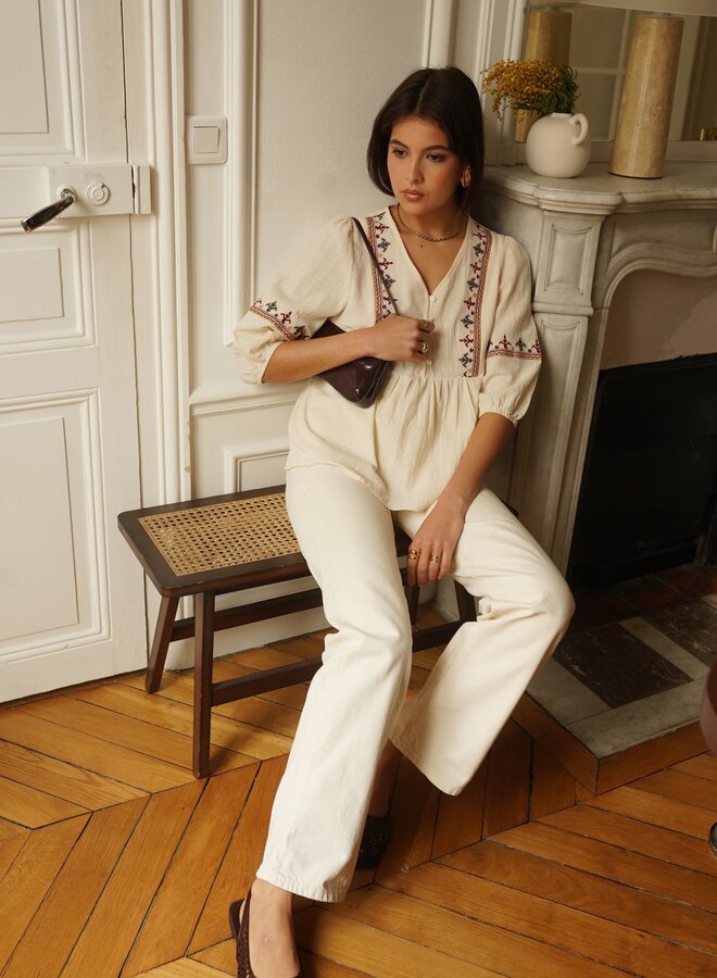 Chemise Embroidery Louise - Ecru