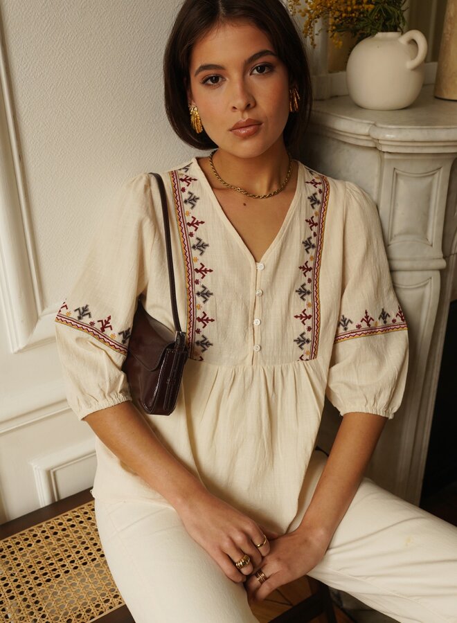 Chemise Embroidery Louise - Ecru