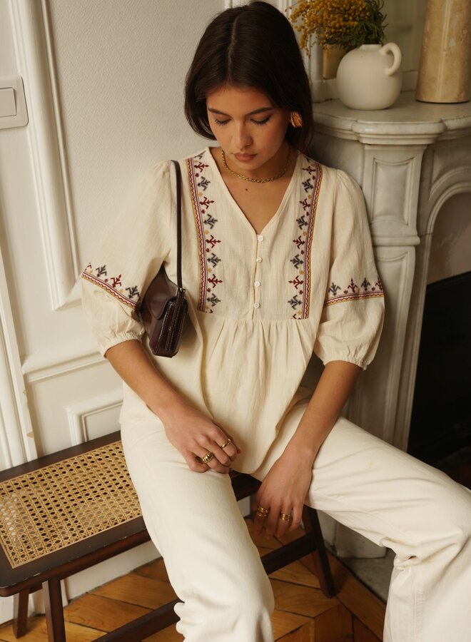 Chemise Embroidery Louise - Ecru