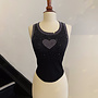 Glitter Heart Top - Noir (One Size)