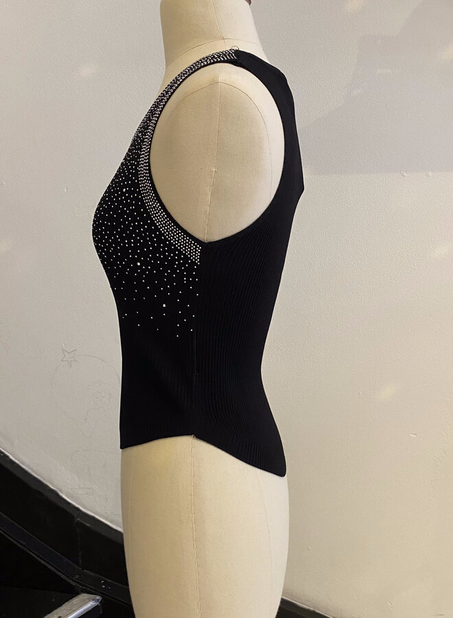 Glitter Heart Top - Noir (One Size)