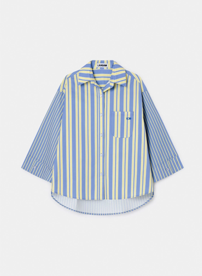LAAGAM - Caos Poplin Shirt - Blue