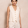 Gilet 100% Linen - Ecru
