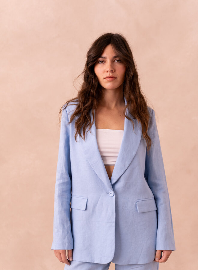 Blazer 100% Linen - Baby Blue