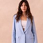 Blazer 100% Linen - Baby Blue